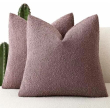 Σκούρο μωβ κάλυμμα μαξιλαριού Boucle 22x22 ίντσες, συσκευασία των 2