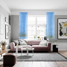 Gardine mit Narzissenmotiv aus transparentem Tüll, 100 x 130 cm