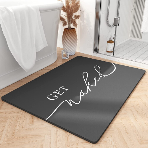 Skridsikker superabsorberende bademåtte sort 43 x 60 cm