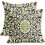 Fodere per cuscini Boho in lino nero e verde, set da 2 pezzi, 50x50 cm. 1