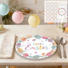 Assiettes en papier jetables pour Pâques, 23 cm, lot de 16.