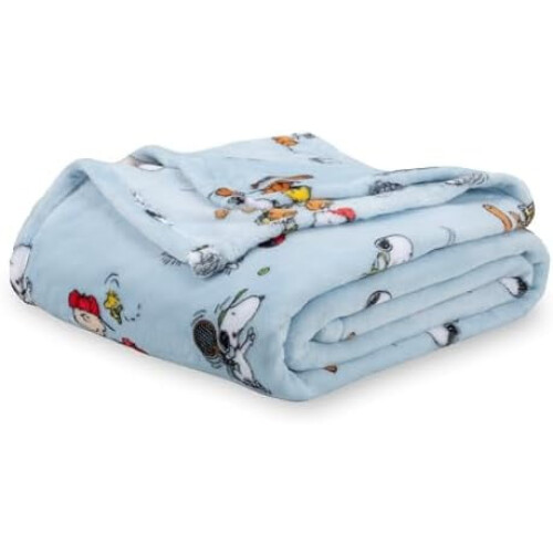 Peanuts Snoopy plyschfilt sammet loftblå twin60x90in