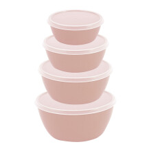4-Piece Stackable Airtight Salad Bowls with Lids