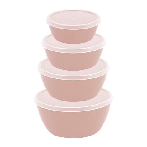 4-Piece Stackable Airtight Salad Bowls with Lids