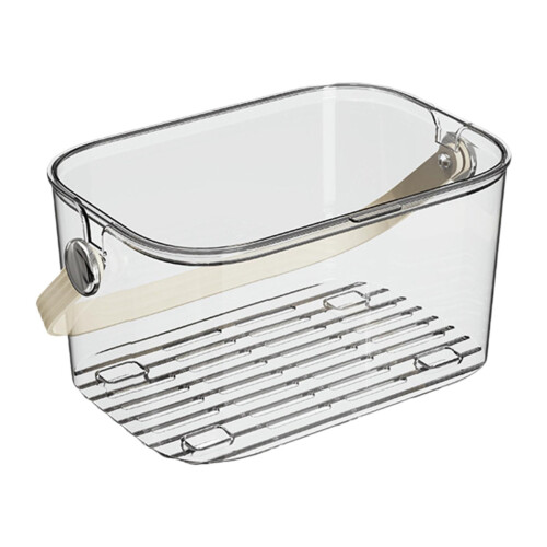 Coș de duș transparent cu mâner, material PP, pachet de 1