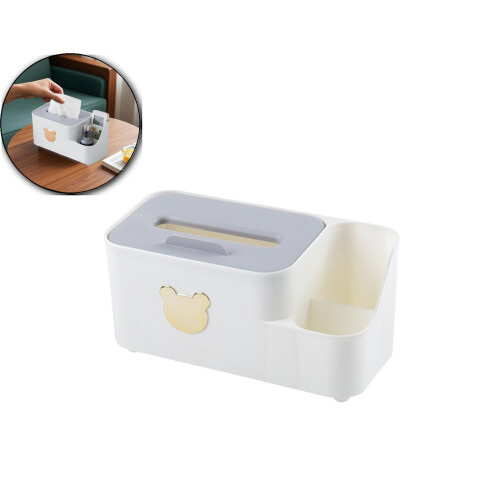 Rose-Design Plastic Tissue Box 24x12.3x11cm