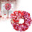 Valentinsdagsstofkrans 35 cm foldbar dekoration 1