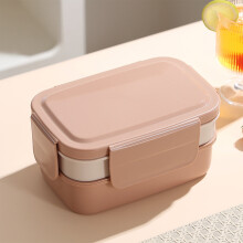 1500 ml-es szivárgásmentes, mikrohullámú sütőben használható bento doboz, barna