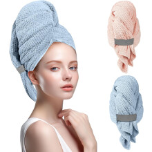 Toalha de cabelo de microfibra tamanho XL (100x60cm) - Pacote com 2 unidades
