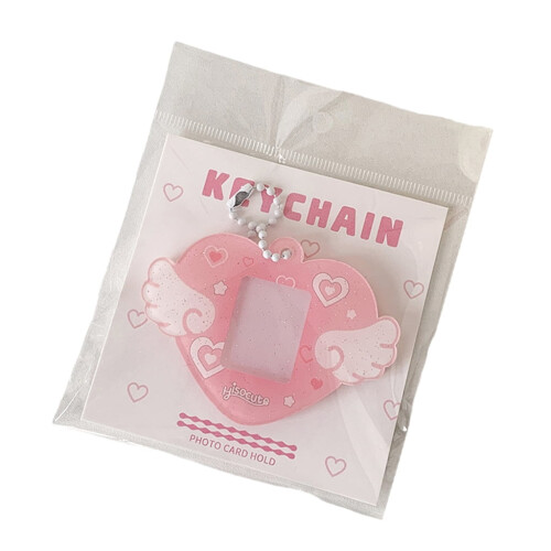Porta-retratos de 2,5 cm com chaveiro – Design de asa de anjo