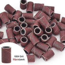 (180 50pcs) 100/50pc Sanding Cap Bands For Electric Manicure Machine 180/120/80 Grit Nail Drill Grinding Bit Files Pedicure Tool Set Bend261