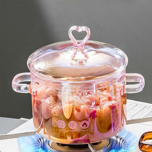 Olla de vidrio de borosilicato para cocinas de inducción