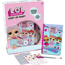 L.O.L. Surprise! Light Up Diary By Horizon Group Usa, Decorate & Customize Your Own Fun Diary, Sticker Sheet & Pen Included, Multicolored