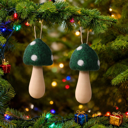 Ansigtsløs gnome julekugle grøn polyester 1 stk.