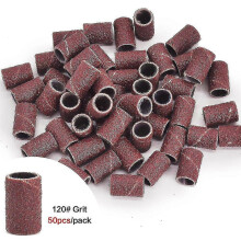 (120 50pcs) 100/50pc Sanding Cap Bands For Electric Manicure Machine 180/120/80 Grit Nail Drill Grinding Bit Files Pedicure Tool Set Bend261