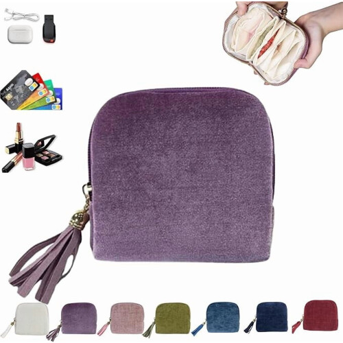 Pouch seodra corcra le zipper bog iniompartha fillte