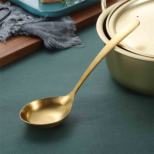 Cuchara de acero inoxidable 304 chapada en oro
