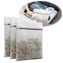 Saci de rufe din plasă tip fagure pentru rufe delicate, pachet de 3