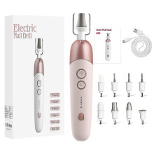 Electric nail file, manicure set for precise shaping and filing of nails, 8 in 1 professional portable nail drill with speed up to 15,000 rpm, nail dr
