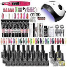 Nail Extension Manicure Set Gel Nail Polish Set Quick Build Polymer Gel Set Soak Uv Led Lamp Dryer Finger--(niubi)
