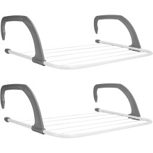 2 Pack 5 Bar Radiator Airer | White Over Heater Dryer