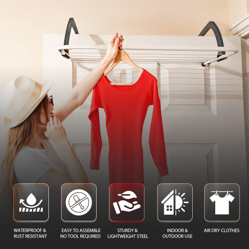 2 Pack 5 Bar Radiator Airer | White Over Heater Dryer 2