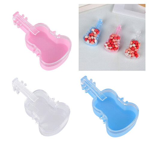 12Pcs Violin Plastic Candy Box Chocolate Candy Holder Case-Pink 2
