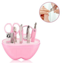 (Pink) Apple Nail Care Cutter Cuticle Clippers Pedicure Manicure Grooming Set