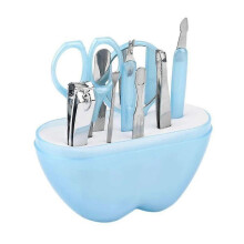 (Blue) Apple Nail Care Cutter Cuticle Clippers Pedicure Manicure Grooming Set
