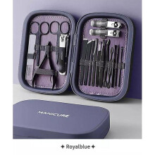 (Bule set) Professional Manicure Tools Set Stainless Steel Nail Clipper Hand Foot &amp; Nail Tools Pedicure Paronychia Nippers Trimmer Cutters