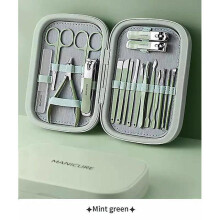 (Green set) Professional Manicure Tools Set Stainless Steel Nail Clipper Hand Foot &amp; Nail Tools Pedicure Paronychia Nippers Trimmer Cutters