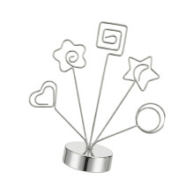 Modern Tabletop Photo Display Tree Round Base 5 Branch-Silver
