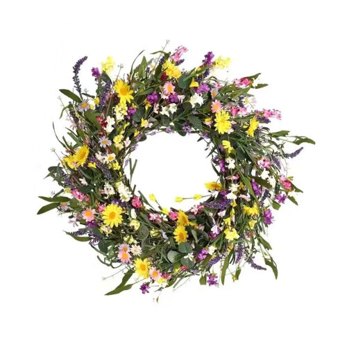 Realistic Artificial Floral Wreath 40X40Cm Spring-Styles  5