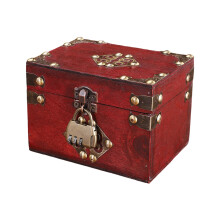 Boîte de verrouillage en bois de style-rouge rétro trois digi