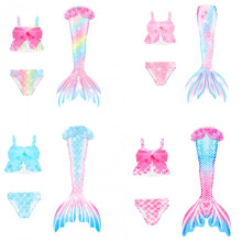(pink, 140) Mermaid Swimsuit Girls Mermaid Tail Swimwear Kids Bathing Suit Set