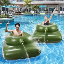 (green, 170*145*93) Inflatable Water Float Ride On Tank Shell Sprinkler, Outdoor Swimming Gear, Kids Adults Portable Comfortable