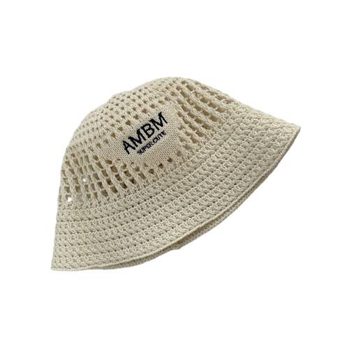 Adjustable Foldable Bucket Hat With Hollows Trendy-Milky white