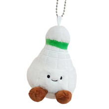 Porte-clés en peluche de volant-Penda de poupée à tête sphérique