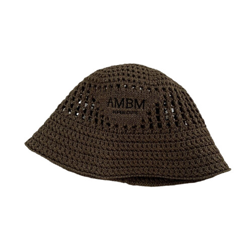 Light weight Cotton Sun Hat With Lace Pattern And-coffee