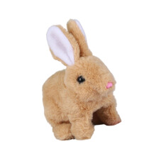 Lovely White Rabbit Plush Move And Make Sounds-little yellow