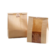 100Pcs Kraft Paper Bakery Bags Featuring See-23.5x12x5cm