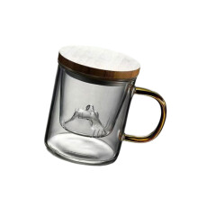 Modern Clear Glass Tea Mug With Infuser And Natural-350ml
