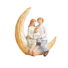 Family Figurines Resin Family Sculpture Parents Son Daughter-3