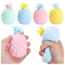 Antistressleksak - Ananas - Set om 4 - Högkvalitativt gummi - Bärbar sensorisk leksak