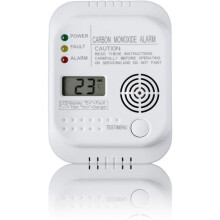 Battery-powered carbon monoxide detector, gas detector with display and temperature indicator