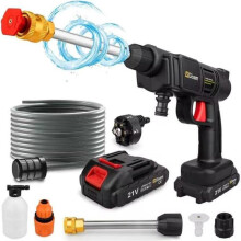 Cordless High Pressure Washer, Max. 30 bar/435 PSI, with 2 x 21V 1500 mA Batteries, Multi-Jet Hydro Shot, usable. [Y687]
