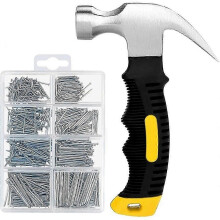 601 Pcs Nail Assortment Kit and Small Hammer, Nails for Hanging Pictures, Nails for Wall, Picture Ha