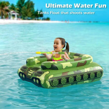 (green) Inflatable Kids Tank Water Gun Toy Donut Swim Ring Baby Water Play Seat