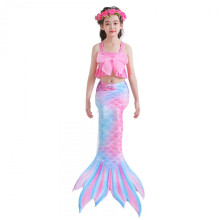 (baby pin k, 130) Mermaid Swimsuit Girls Mermaid Tail Swimwear Kids Bathing Suit Set