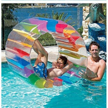 (pink, 100x60cm) Inflatable Rolling Drum Water Toy Inflatable Lawn Roller Kids Adults Fun Game Pool Party Water Sports Toy
